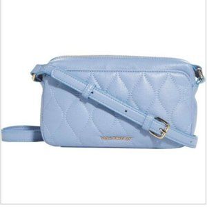 Vera Bradley Quilted Leather Sydney Crossbody Bag Chambray Blue